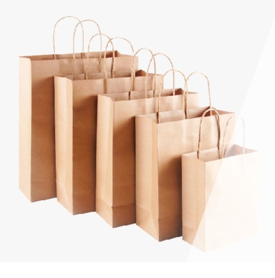 Harga yang bagus Kantong Kertas Makanan Kemasan Kantong Hadiah Kraft Biru Untuk Belanja on line