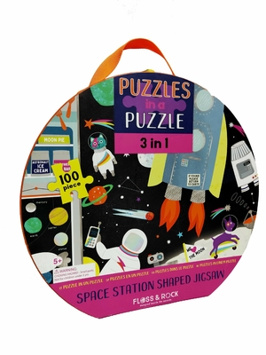 Harga yang bagus 100 Piece Preschoolers Giant Shape Paper Jigsaw Puzzle 3 In 1 Space Station 18*18.5 Inch on line