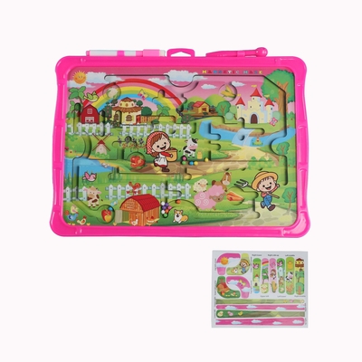 Harga yang bagus Pendidikan Happy Farm Montessori Preschool Mainan Labirin Magnetik on line