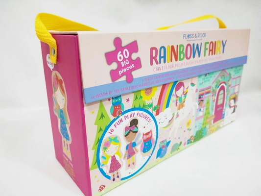 Harga yang bagus 60pcs Rainbow Fairy Cardboard Jigsaw Puzzle Jigsaw Piece Besar dengan Pop Out Fun Play Figures on line