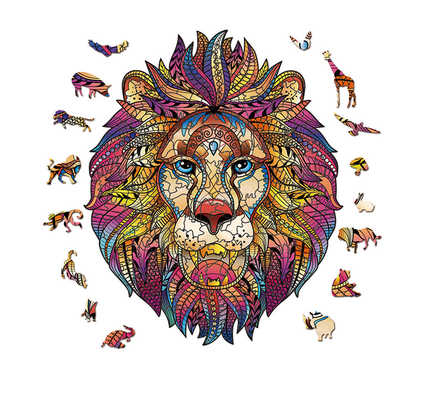 Harga yang bagus Mysterious Lion puzzle kayu yang dipersonalisasi hadiah untuk orang dewasa anak-anak on line