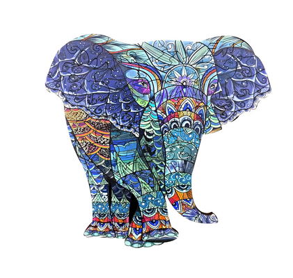 Harga yang bagus Animal berbentuk lantai berwarna-warni Gajah Kayu teka-teki puzzle untuk anak 3 tahun on line