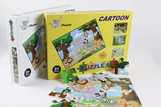 Harga yang bagus Keren 4 Paket Jigsaw Puzzle kertas balita 4-8 tahun belajar pendidikan on line