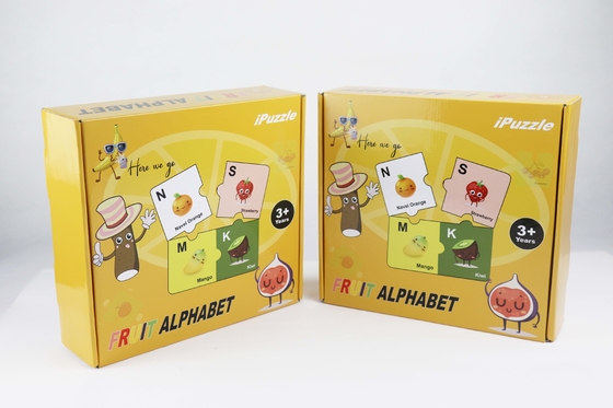 Harga yang bagus 2.5mm Ketebalan Buah Alfabet Puzzle 28pcs Varnish Finishing on line