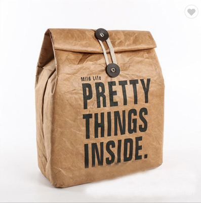 Harga yang bagus OEM Insulated Kraft Brown Paper Lunch Bag Tas Pendinginan Termal Untuk Piknik Makanan daring
