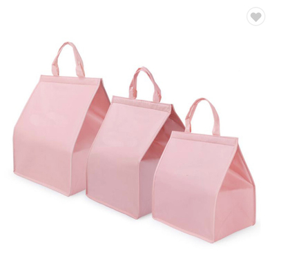 Harga yang bagus Tas Isolasi Kue Segitiga Non Woven 4 / 6 / 8 Inci Aluminium Foil Seafood Cooler Bag daring