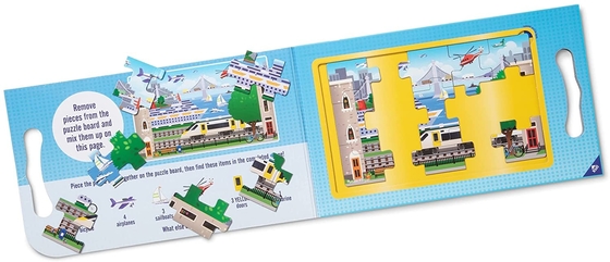 Harga yang bagus Carry Magnetic Jigsaw Puzzle Travel Toy Vehicle 15 Piece Hijau on line