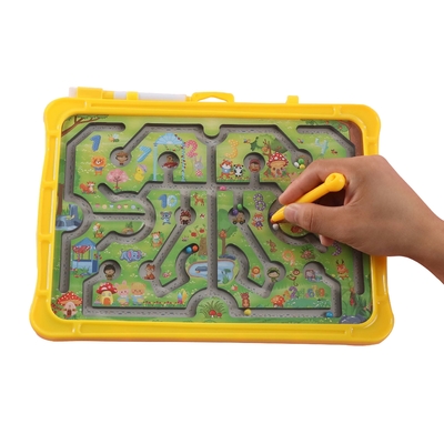Harga yang bagus Montessori Educational Animal Magnetic Puzzle Labyrinth Mainan Dengan Manik-manik Bergulir on line