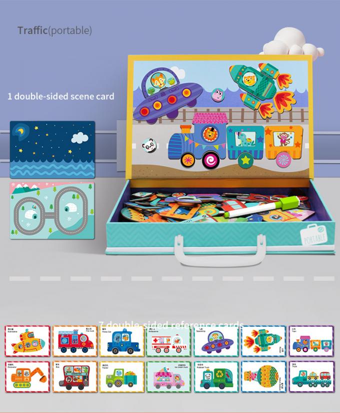 Lalu Lintas Sibuk Magnetic Puzzle Sticker Pendidikan Untuk Anak-anak 0