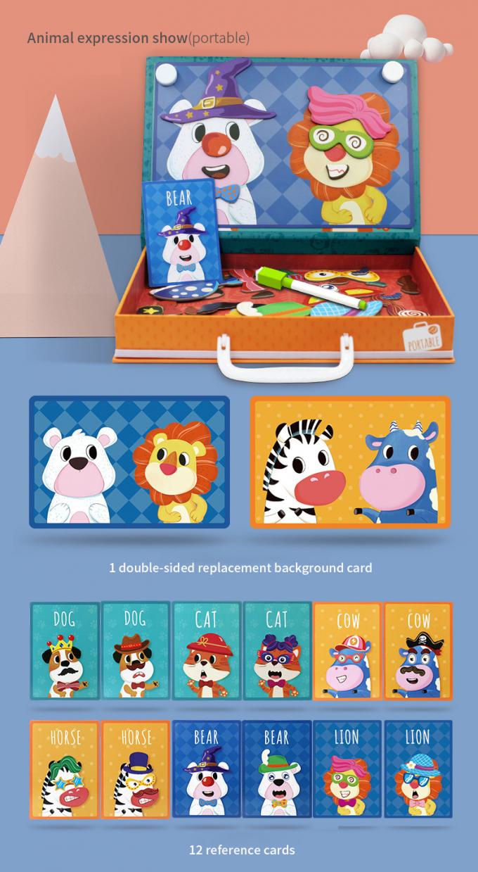 CMYK Pendidikan Hewan Magnetik Puzzle Jigsaw Sticker Anak-anak Mainan Belajar Untuk Anak Usia 7 Tahun 2