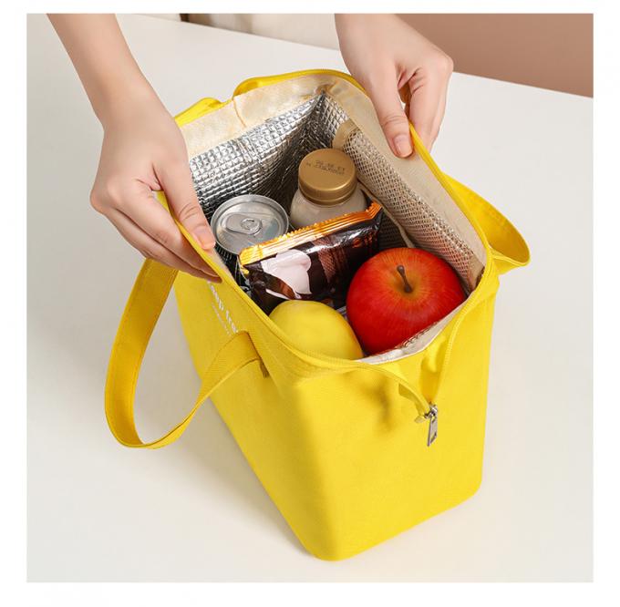 Keranjang Warna Isolasi Cooler Tas Termal Bento Box Carry Bag Dengan Percetakan Disesuaikan 3