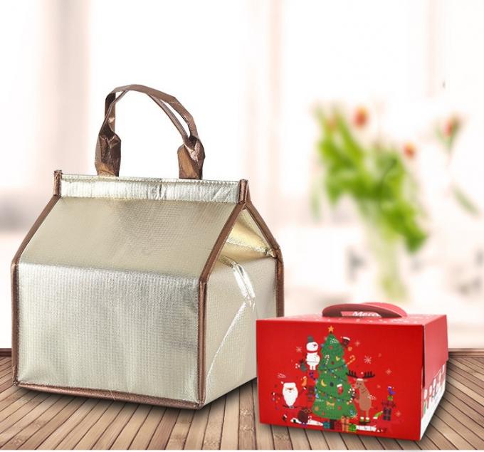 OEM Waterproof Thermal Insulation Cooler Bag CMYK Berwarna Untuk Pengiriman Kue 2