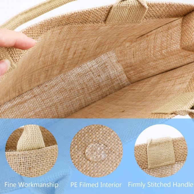 Tas Jute Burlap Tote Custom Printing Natal Dengan Genggam 1