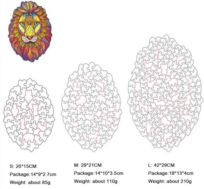 Mysterious Lion puzzle kayu yang dipersonalisasi hadiah untuk orang dewasa anak-anak 2