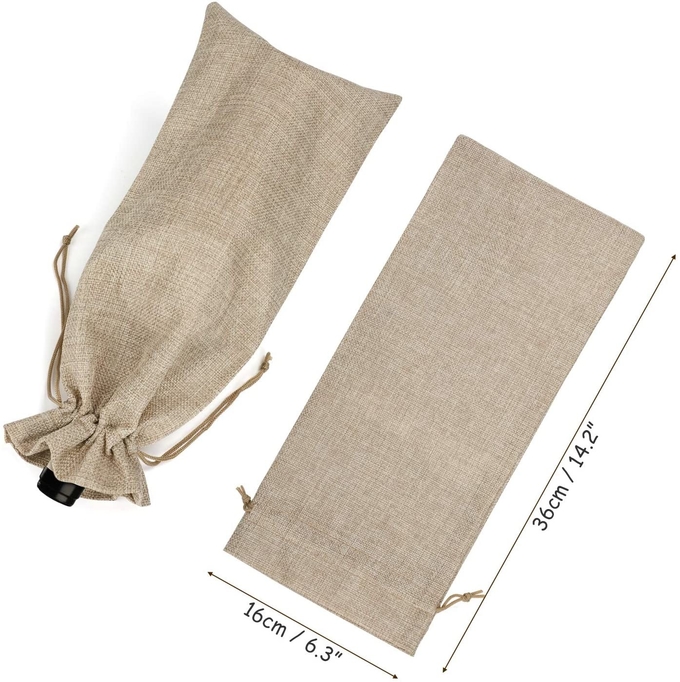 Tas Jute Cetak Garis Goresan Bags Hadiah untuk Anggur 0