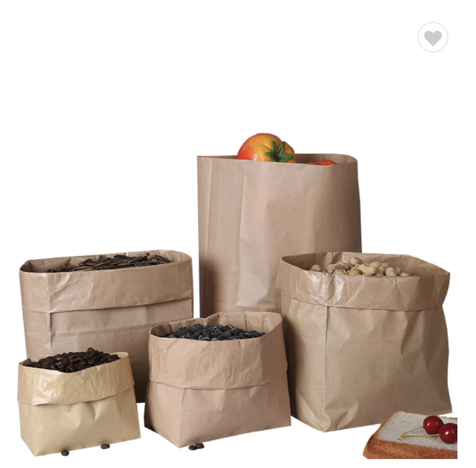 ISO9001 Food Grade Greaseproof Paper Bag Packaging untuk roti sandwich Brown Putih 0