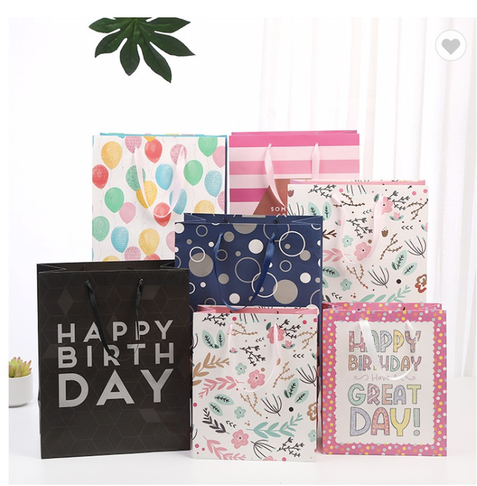 Drawstring Takeaway Terima kasih Kantong Kertas Kemasan Kantong Hadiah Natal Daur Ulang 0
