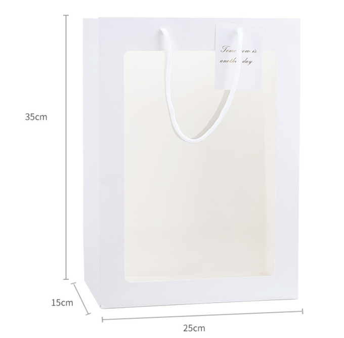 Kemasan kantong kertas biodegradable dengan jendela untuk hadiah grosir 450gm 0