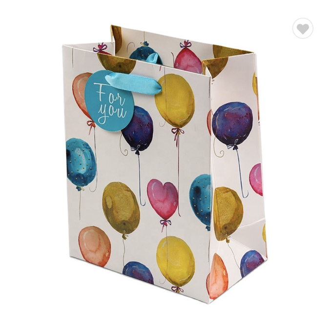 Tas Belanja Kertas 25x15x35cm Dengan Genggam Pola Bola Berwarna 0