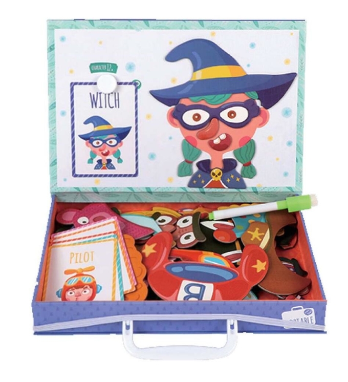 ECO Toddler Toys Educational Kayu Magnetik Lucu Wajah Puzzle Puzzle Untuk 2 Tahun 1