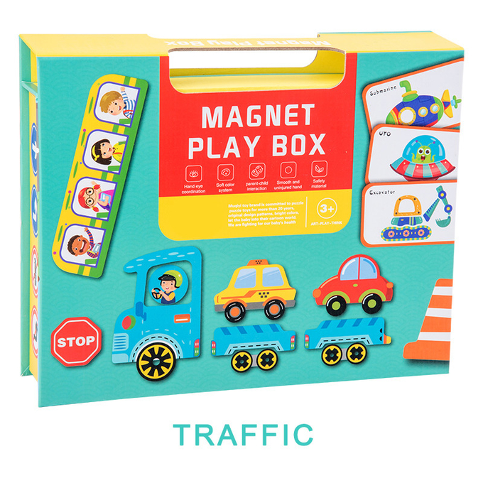 OEM Pendidikan Magnetic Puzzle Box Traffic Tema Untuk 2 Tahun Anak-anak 0