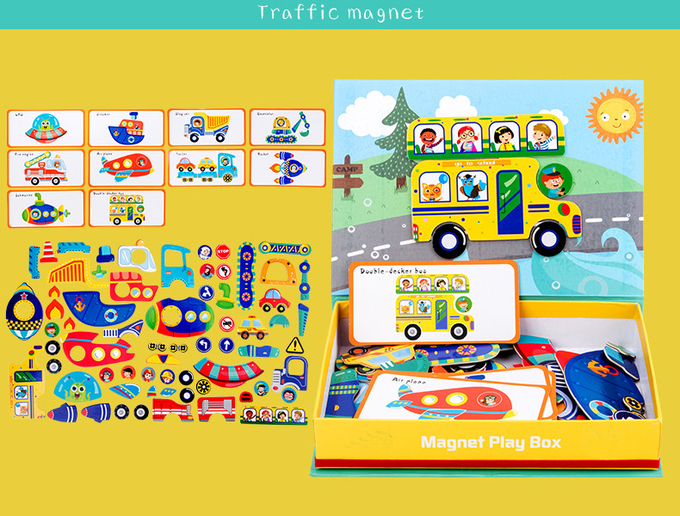 OEM Pendidikan Magnetic Puzzle Box Traffic Tema Untuk 2 Tahun Anak-anak 1