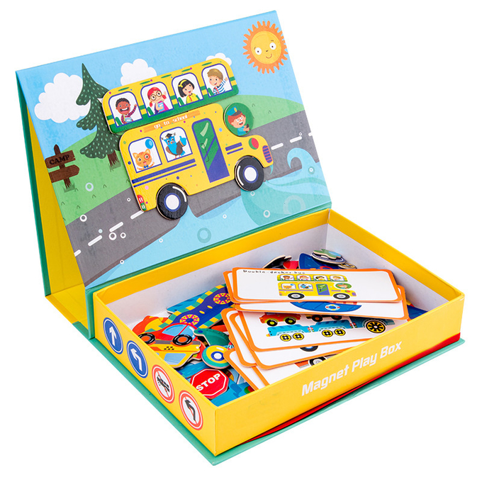 OEM Pendidikan Magnetic Puzzle Box Traffic Tema Untuk 2 Tahun Anak-anak 2