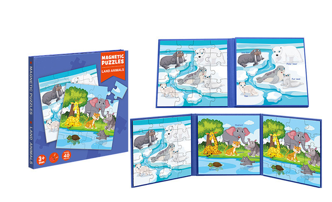 Mainan Pendidikan Magnetic Jigsaw Puzzle Buku Serangga Tema Untuk Anak Usia 3 Tahun ke Atas 2
