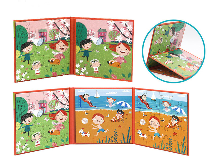Mainan Pendidikan Magnetic Jigsaw Puzzle Buku Serangga Tema Untuk Anak Usia 3 Tahun ke Atas 3