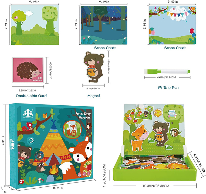 Puzzle Hewan Hutan Puzzle Magnetik Untuk Anak Preschooler Untuk Anak Usia 4-8 60pcs 0