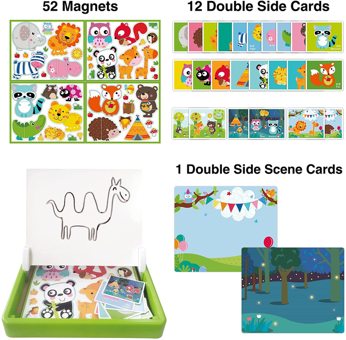 Puzzle Hewan Hutan Puzzle Magnetik Untuk Anak Preschooler Untuk Anak Usia 4-8 60pcs 1
