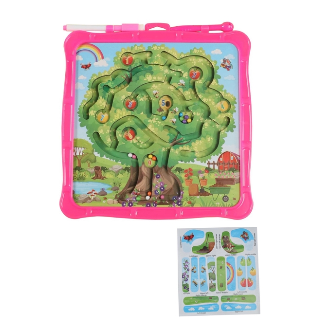 Pohon Apel Magnetik Labirin Warna Puzzle Meja Gambar Mainan 0