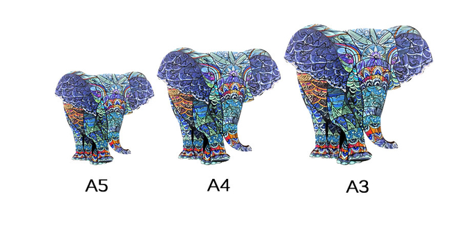 Animal berbentuk lantai berwarna-warni Gajah Kayu teka-teki puzzle untuk anak 3 tahun 0